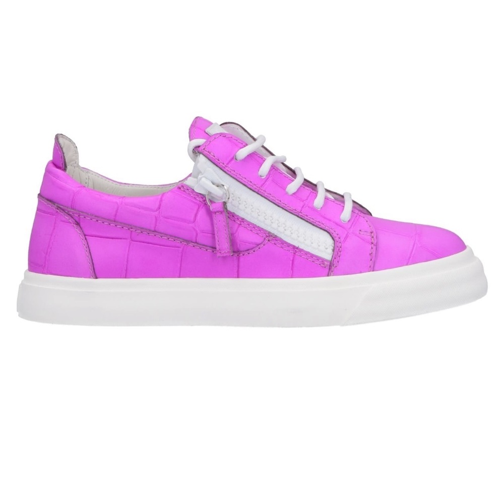 Giuseppe Zanotti embossed leather sneakers,AUTHENTIC, Neon Purple,